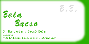 bela bacso business card